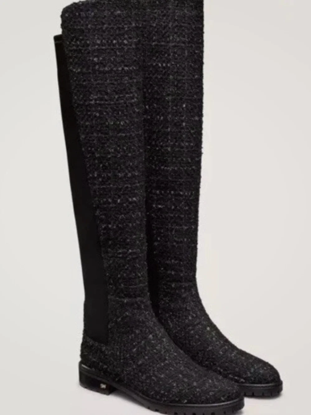 Stuart Weitzman City Boots Boucle and Leather